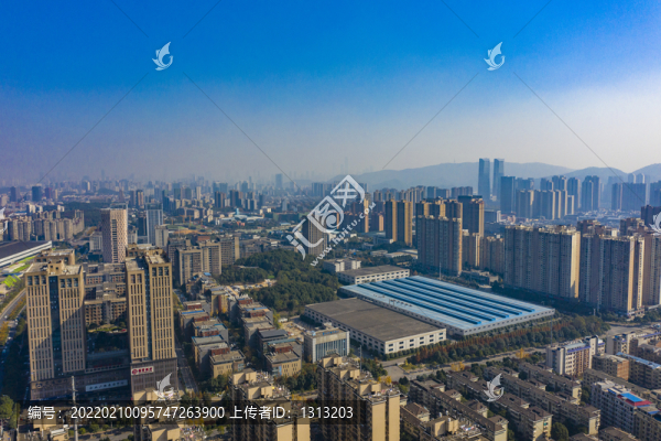 航拍湖南長沙麓谷城市景觀
