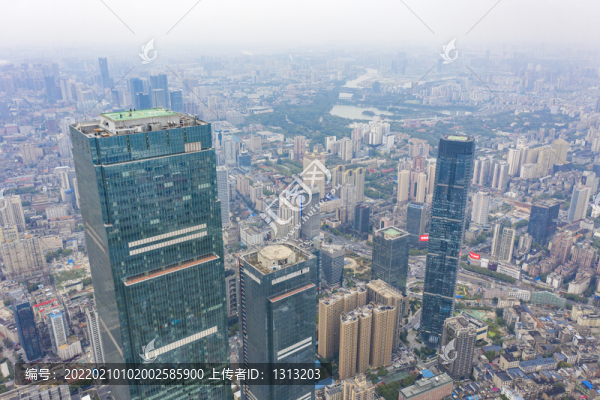 航拍湖南長(zhǎng)沙城市景觀