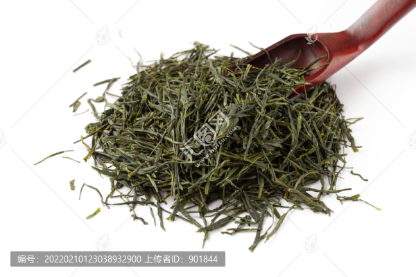 白背景的恩施玉露茶葉