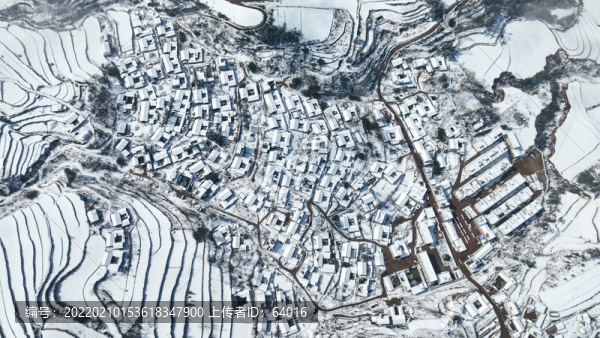 村莊雪景航拍
