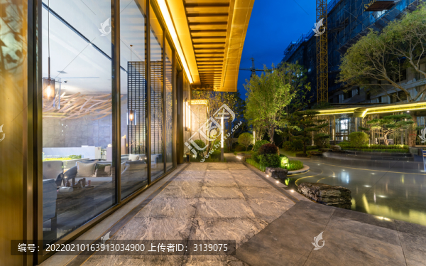 新中式園林夜景