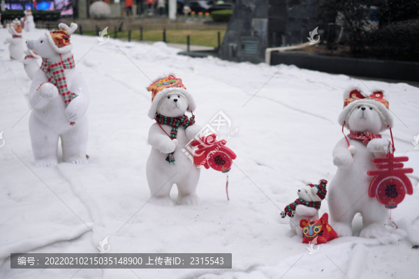 2022春節(jié)雪地卡通裝飾