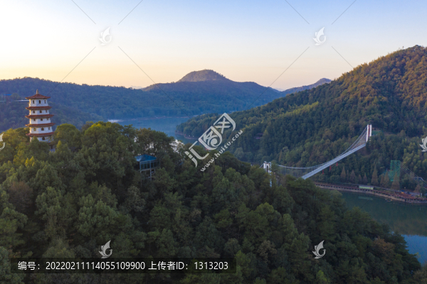 航拍湖南長沙石燕湖景區(qū)