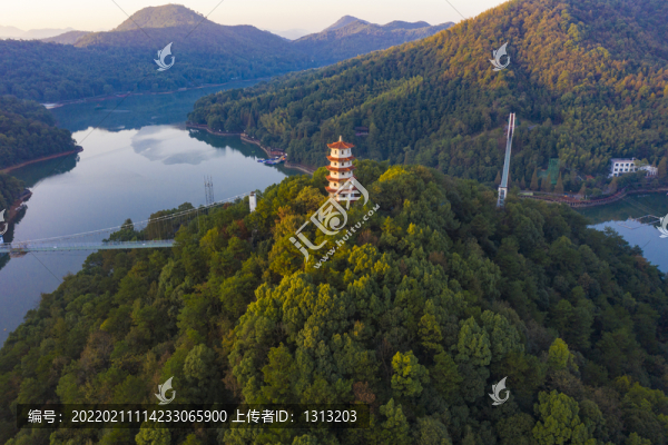 航拍湖南長沙石燕湖景區(qū)