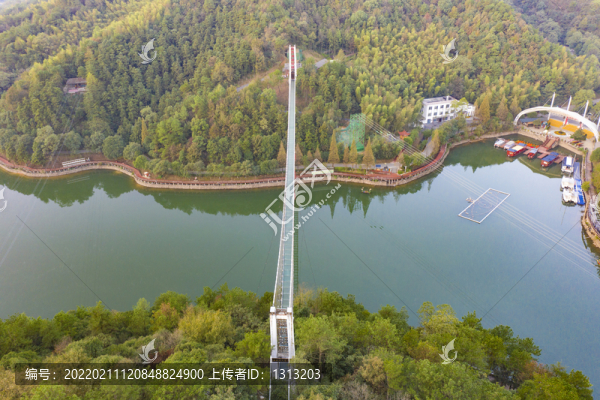航拍湖南長沙石燕湖景區(qū)