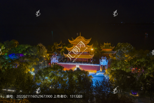 航拍湖南岳陽岳陽樓景區(qū)