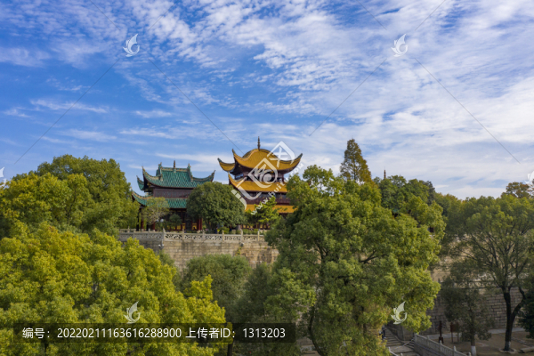 航拍湖南岳陽岳陽樓景區(qū)