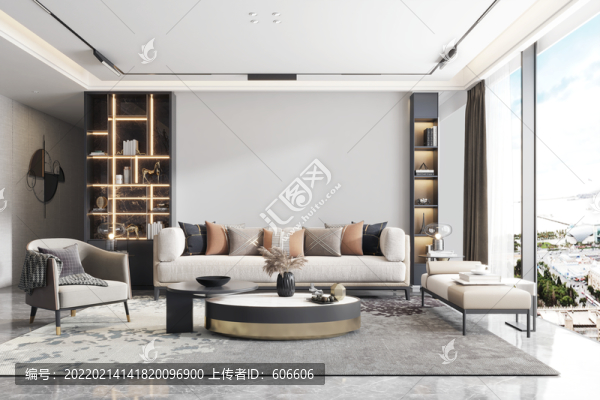 現(xiàn)代沙發(fā)墻布壁畫背景場景圖
