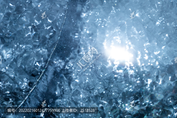 藍色水面氣泡水珠雨水背景