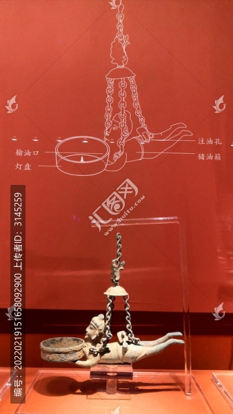 東漢胡人形銅吊燈