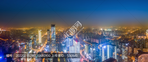 航拍蘇州城市夜景