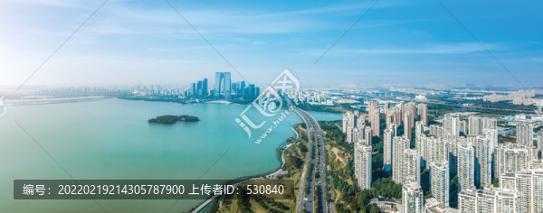 航拍蘇州建筑景觀天際線