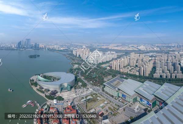 航拍蘇州城市建筑景觀天際線(xiàn)