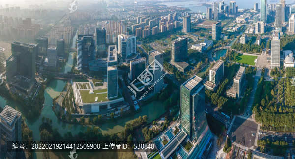 航拍蘇州城市景觀天際線