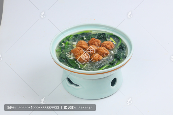 菠菜肉丸粉絲煲