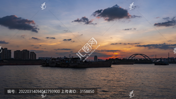 廣州丫鬟沙大橋日落
