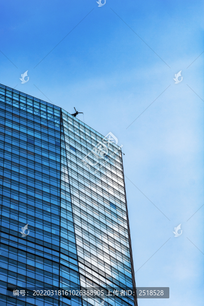 城市建筑高樓大廈外觀藍天白云