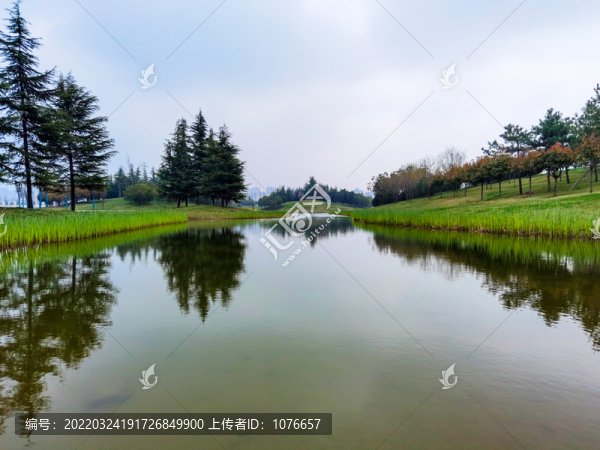 西安鶴鳴湖濕地公園全景大畫幅