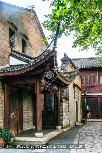 古鎮(zhèn)建筑園林小巷石墻墻壁
