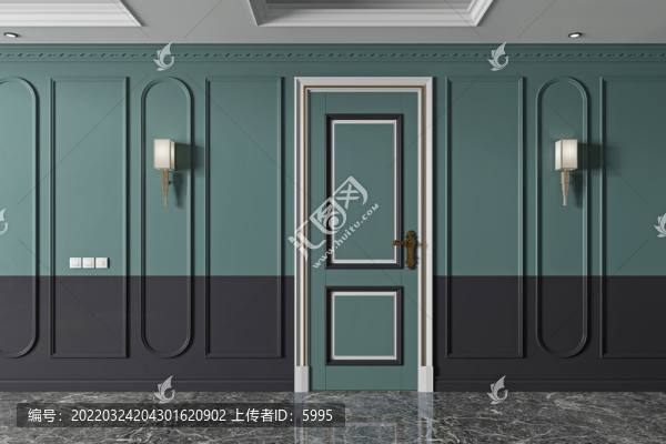 現(xiàn)代拼色木門護(hù)墻板