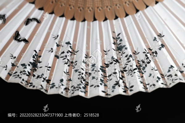 手工藝品古風(fēng)折扇細(xì)節(jié)特寫