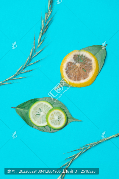水果攝影新鮮切片檸檬片