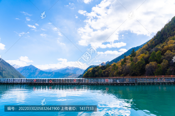 西藏林巴松措扎西島連心橋