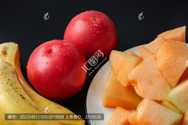 香瓜切塊擺盤蔬菜瓜果堆