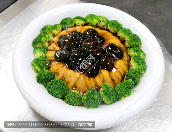 黑頭菇西藍(lán)花豆皮素食高清圖