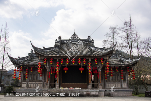 四川成都彭州海窩子古鎮(zhèn)老戲臺