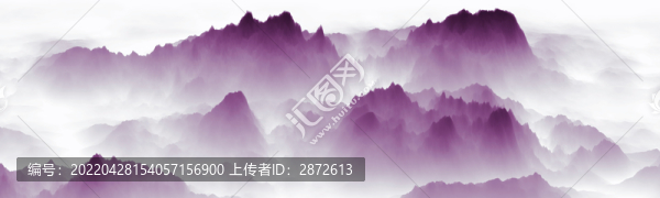 彩色水墨山水畫