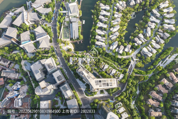 成都天府新區(qū)麓湖航拍城市風光