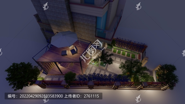 庭院設(shè)計夜景效果圖jpg