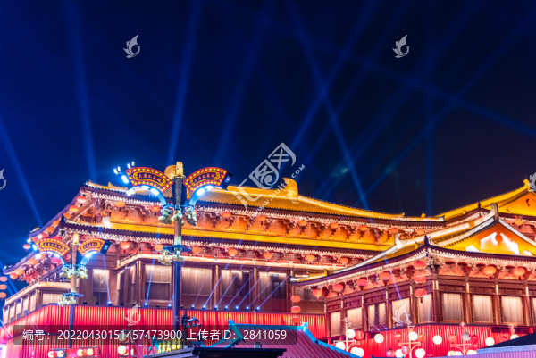 中國陜西西安大唐不夜城夜景