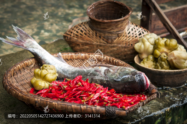 酸菜泡椒魚食材