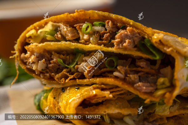 熏肉煎餅特寫