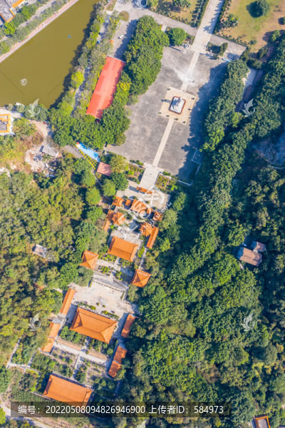 航拍廣東廣州大角山南沙天后宮
