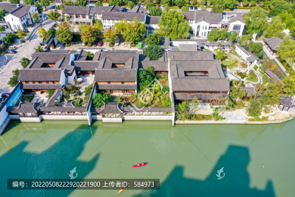 航拍蘇州斜塘老街十里斜塘河