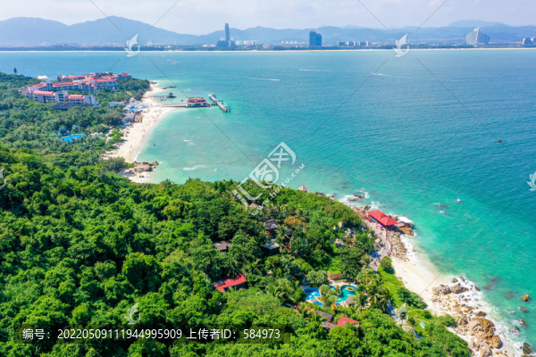 航拍海南三亞蜈支洲島旅游區(qū)