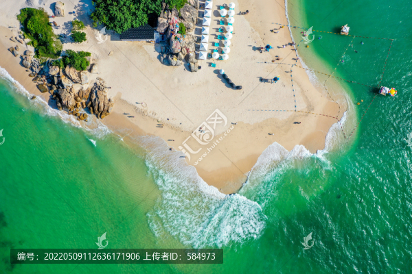 航拍海南三亞蜈支洲島旅游區(qū)