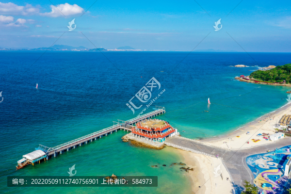 航拍海南三亞蜈支洲島旅游區(qū)