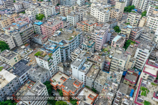 航拍海南三亞吉陽(yáng)區(qū)居民住宅區(qū)