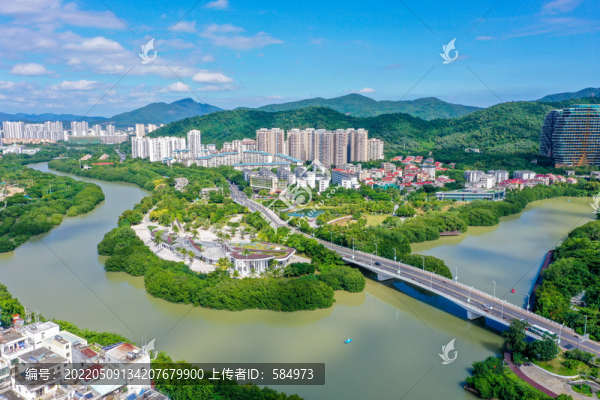 航拍海南三亞豐興隆生態(tài)公園