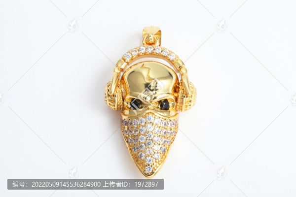 黃金鑲鉆面具吊墜