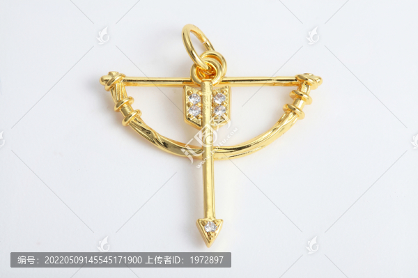 黃金鑲鉆神箭吊墜