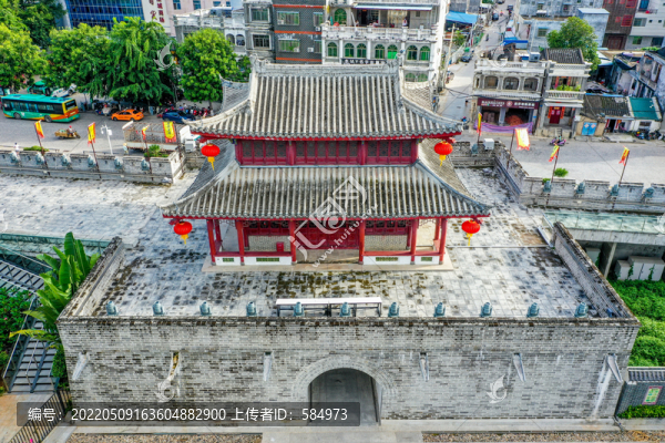 航拍海南三亞崖州古城崖城學(xué)宮
