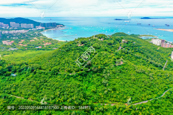 航拍海南三亞鹿回頭風(fēng)景區(qū)