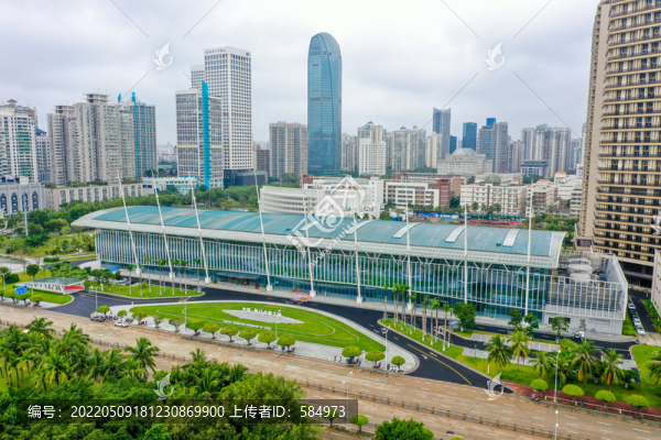 航拍海南海口會(huì)展工場(chǎng)