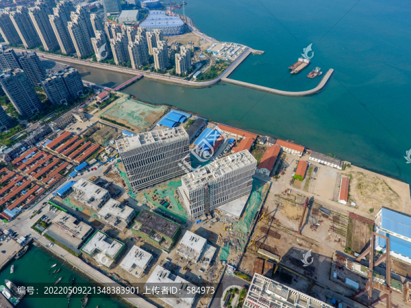 航拍青島西海岸新區(qū)沿海風(fēng)光