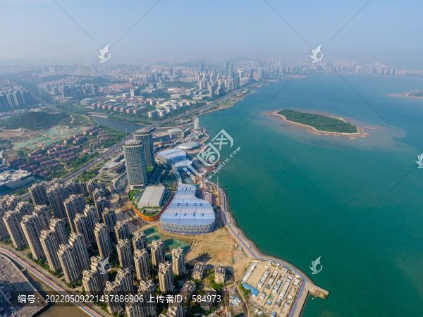 航拍青島西海岸新區(qū)沿海風(fēng)光